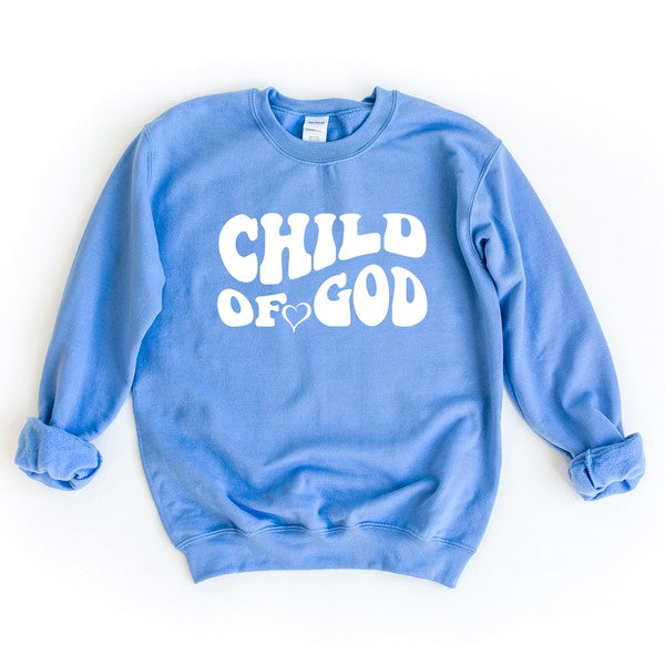 View of Child Of God Heart Sweatshirt in blue
