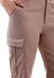 Close up of pocket on Casual High Waist Straight Pants-Dark pink