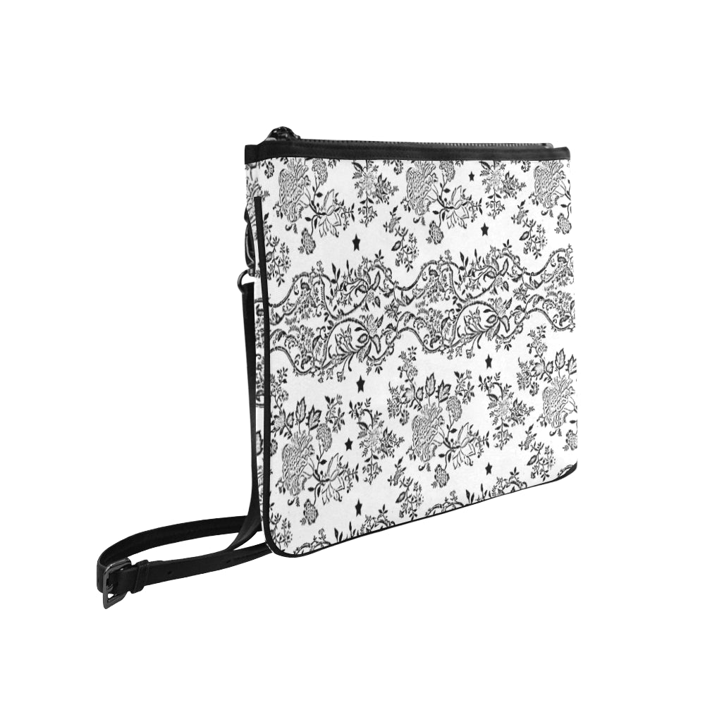 Lace N stars White slim clutch by Stardust