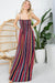 PLUS STRIPE SMOCKED MAXI DRESS