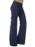 Full view of Mid Waist Pants with Pockets-dark navy