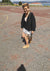 JACKET V-COLLAR - VINTAGE SAKURA CREPE black by BERENIK