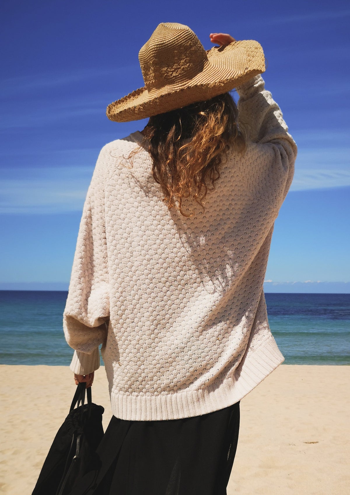 SWEATER OVERSIZE - KNIT PEARL ivory by BERENIK