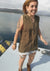 BLOUSE SLEEVELESS - SILKY CUPRO khaki by BERENIK