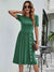 Full ivew of Button Detail Tee Dress with Pockets-green