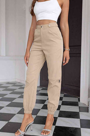 Zoom in view of High Waist Pants with Pockets