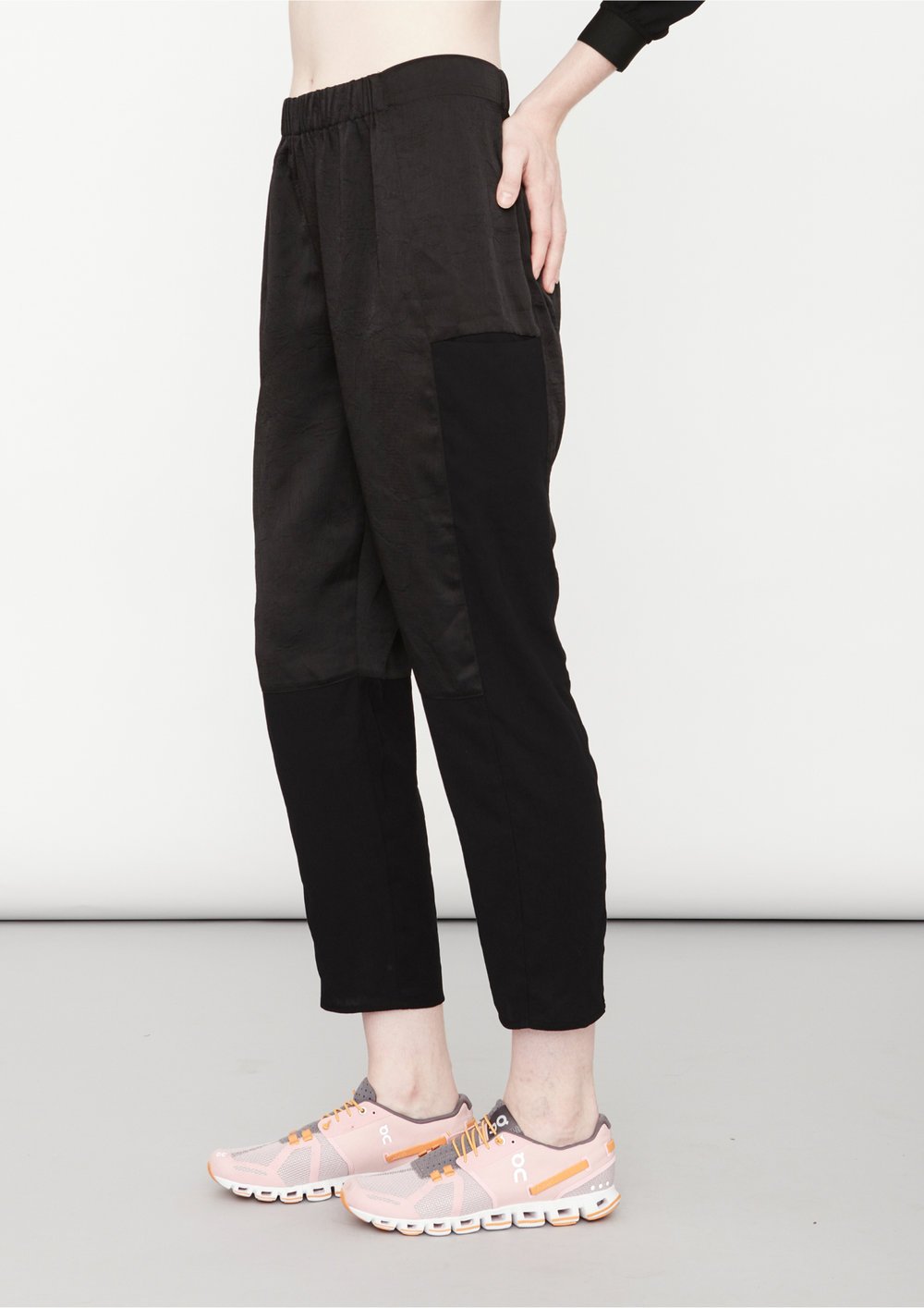 PANTS LOOSE ELASTIC - BLACK shiny by BERENIK - East Hills Casuals