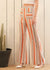 Side view of Women's High-waisted Palazzo in Rust Multi Stripe