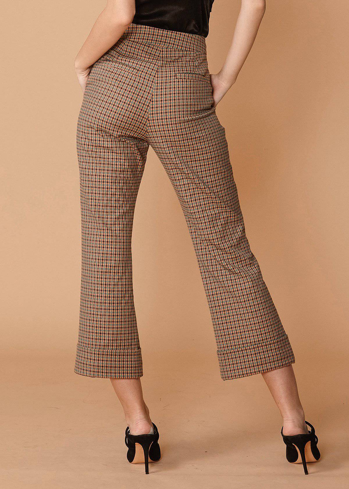 Back view of Women&#39;s Wide Cuff Trouser in Peach 