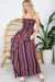 PLUS STRIPE SMOCKED MAXI DRESS