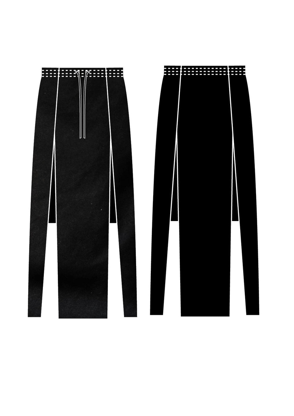 SKIRT LONG - ELASTIC WAIST SIDE SLOTS - black by BERENIK