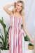 PLUS STRIPE SMOCKED MAXI DRESS