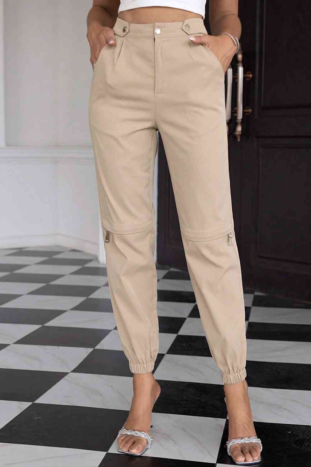 Full view of High Waist Pants with Pockets