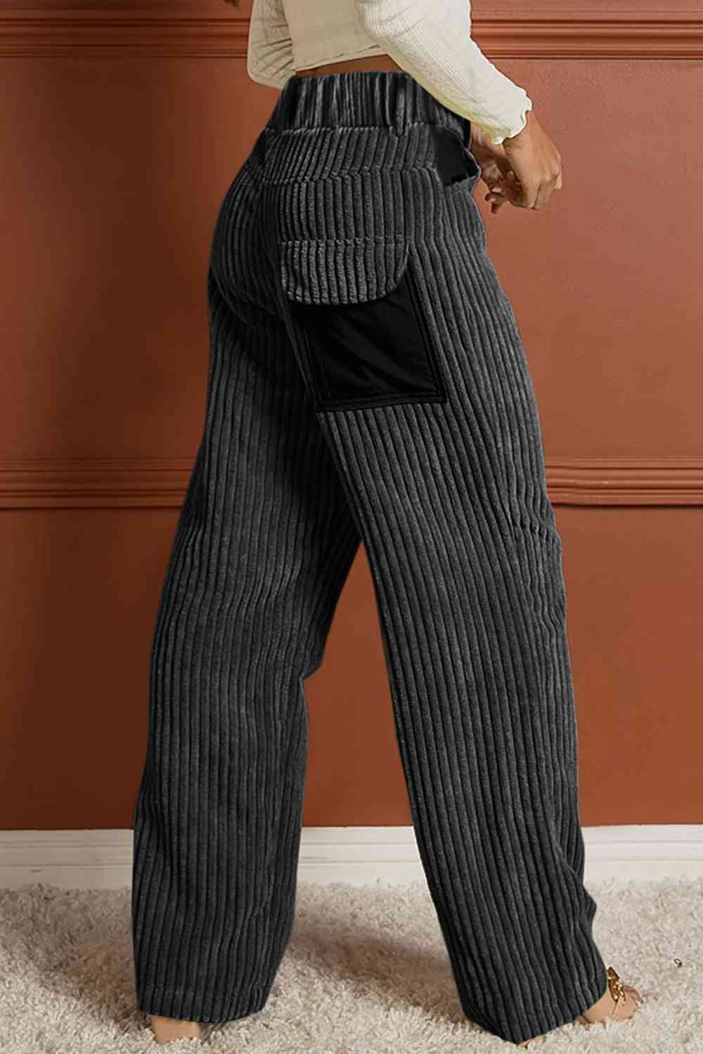 Right side of Ribbed Longline Pocketed Pants