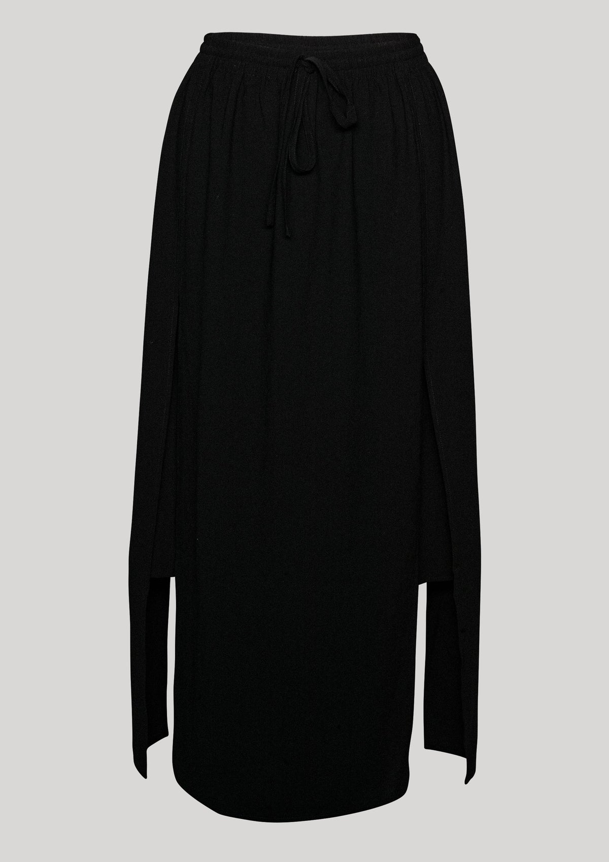 SKIRT LONG - ELASTIC WAIST SIDE SLOTS - black by BERENIK