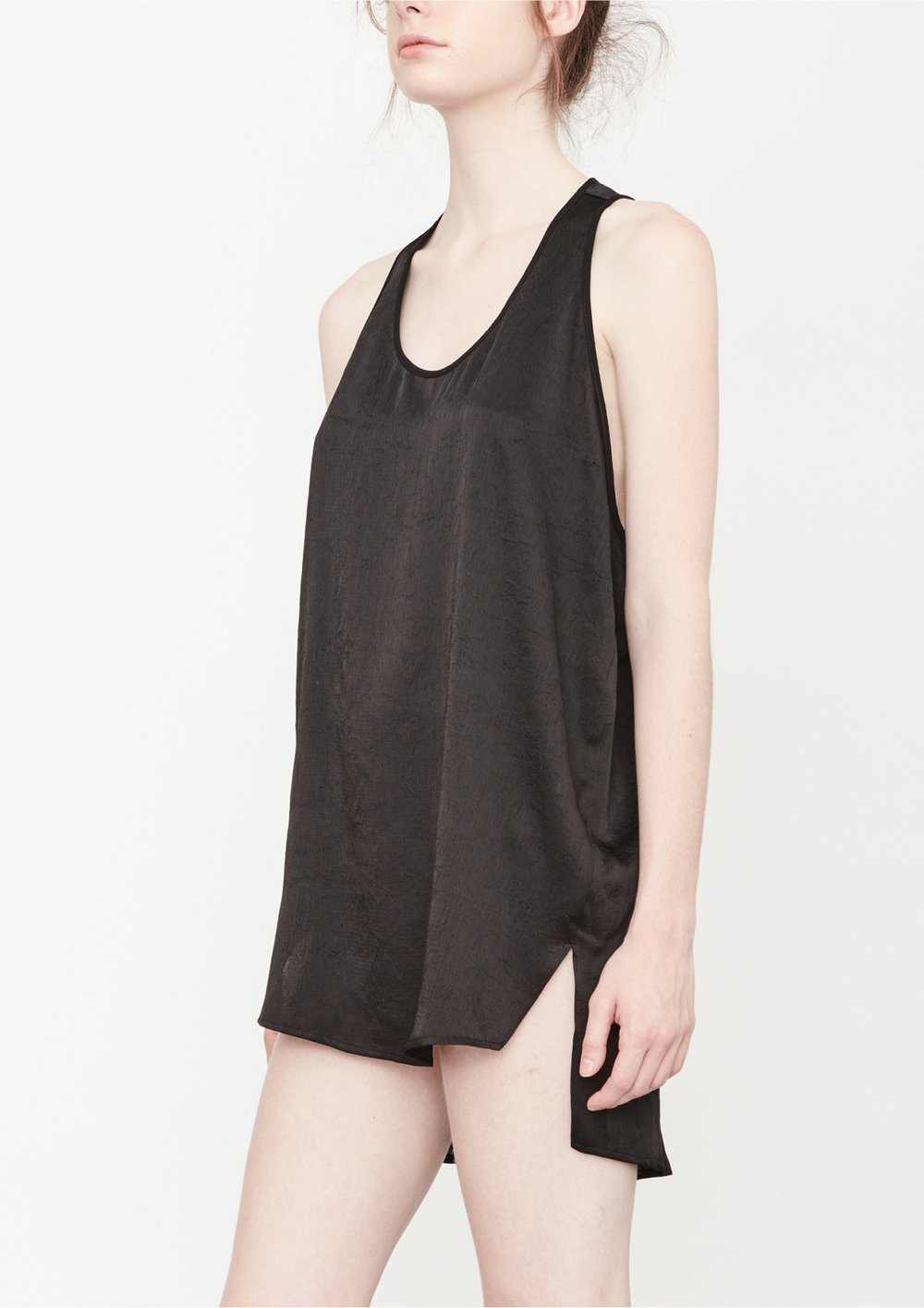 TANK TOP OVERSIZED - black shiny by BERENIK - East Hills Casuals