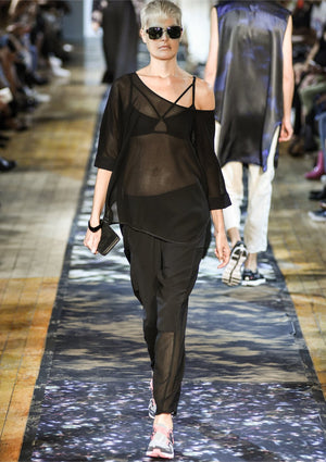 PANTS LOOSE ELASTIC BLACK PLAIN/MESH by BERENIK - East Hills Casuals