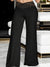 Front view of Plus Size V-Waistband Bootcut Pants-black