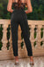Back view of Straight Leg Pants with Pockets-black