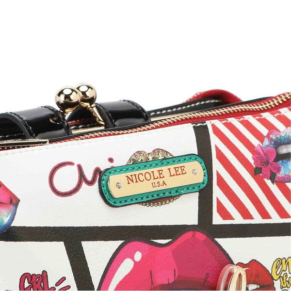 NICOLE LEE SUGAR LIPS KISS LOCK CROSSBODY