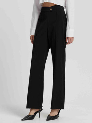 Left side view of High Waist Straight Pants