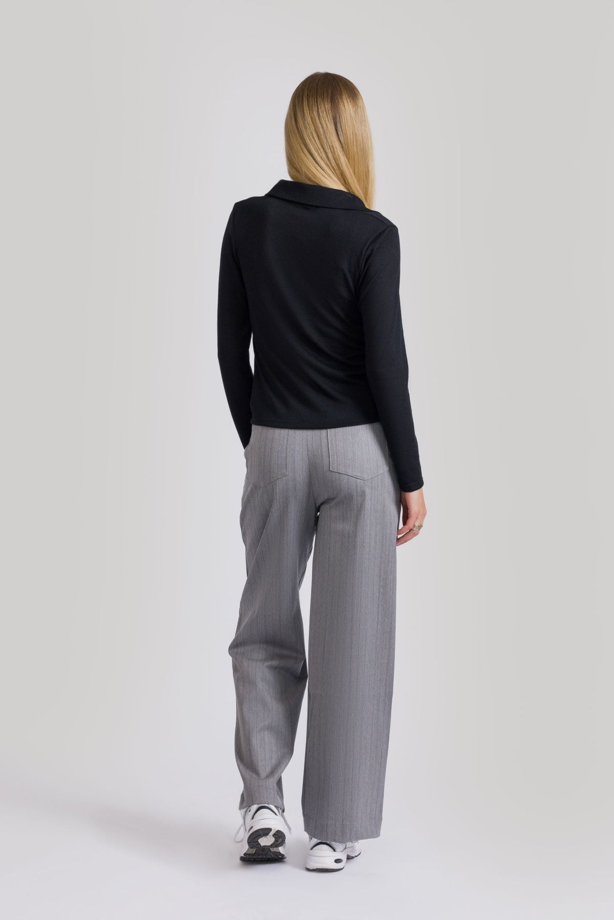 Back view of Lena Polo Knit Top 