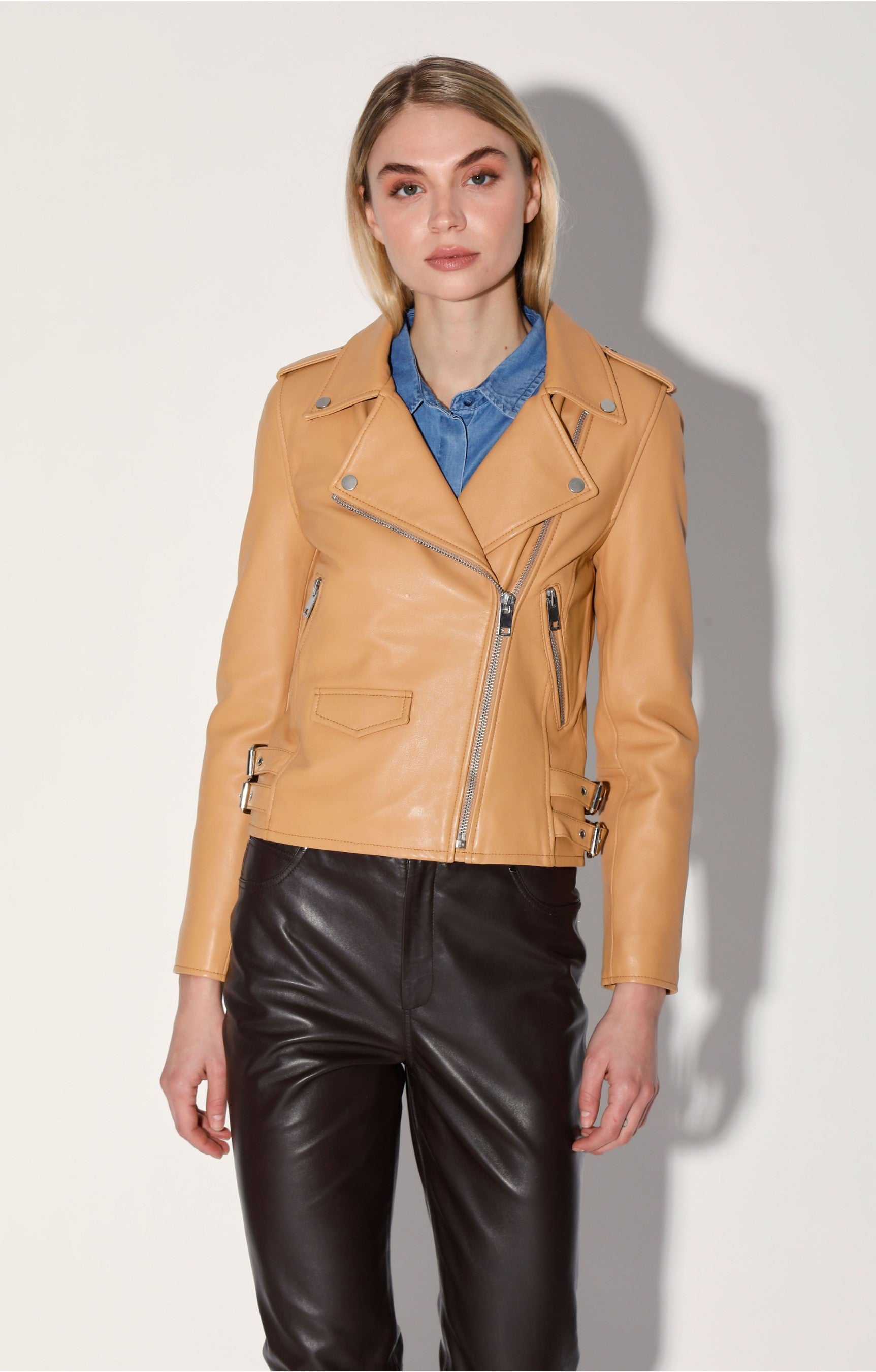 Liz Jacket, Macaroon - Leather by Walter Baker