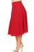 Solid high waisted, A-line, midi skirt