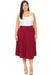 Solid high waisted, A-line, midi skirt