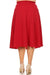 Solid high waisted, A-line, midi skirt