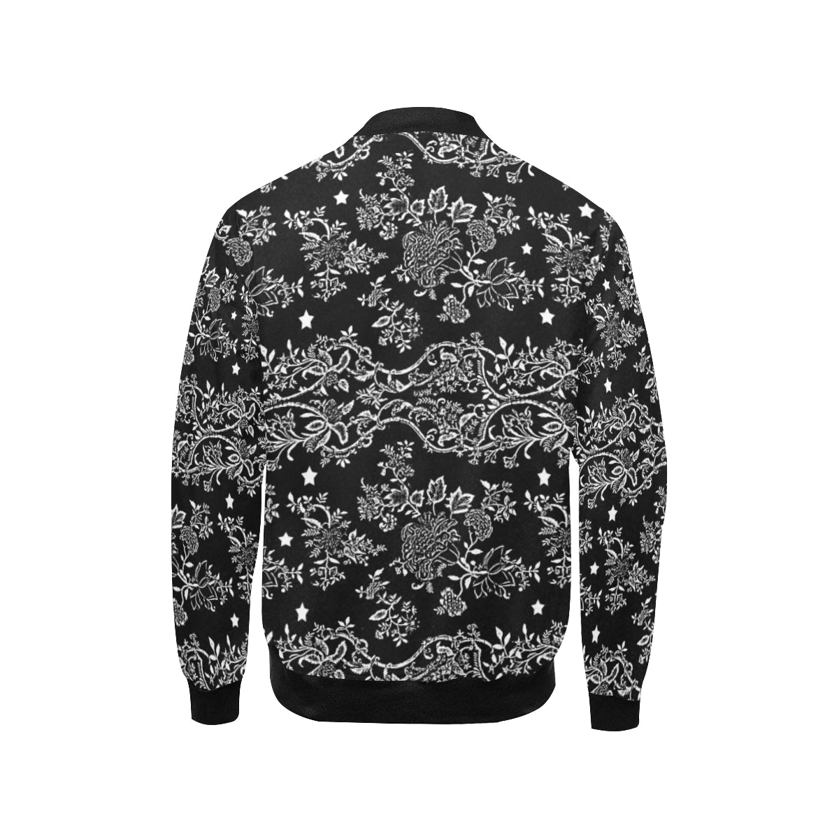 Lace N stars, Black Bomber Jacket by Stardust