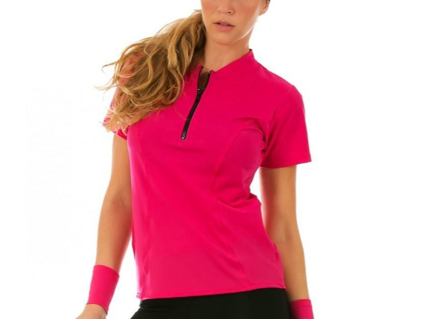 short sleeve zip top