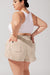 Faux Sherpa Short with Pockets - Taupe by POPFLEX®
