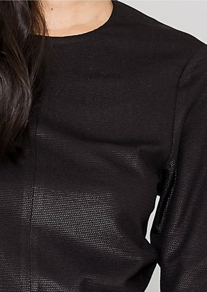 SHIRT SHORT SLEEVES - FANCY TECH LACES STRETCH black by BERENIK - East Hills Casuals