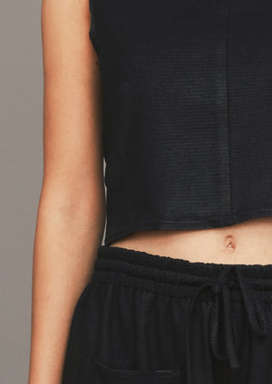 SHIRT SLEEVELESS - TECH LACES STRETCH black by BERENIK - East Hills Casuals