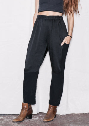 PANTS LOOSE ELASTIC - BLACK shiny by BERENIK - East Hills Casuals