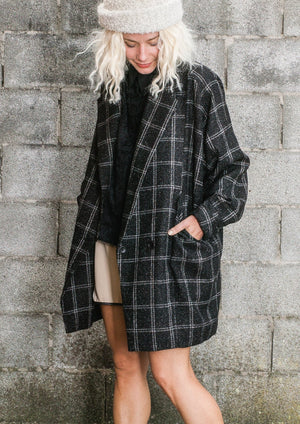 COAT TWEED - black/white by BERENIK