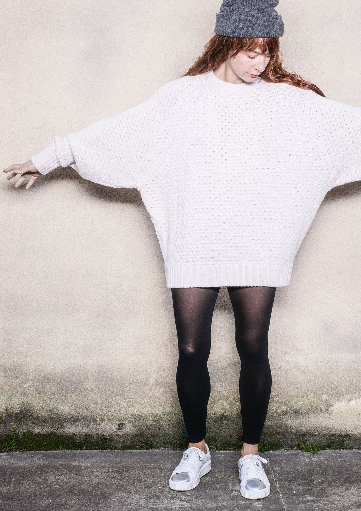 SWEATER OVERSIZE - KNIT PEARL ivory by BERENIK
