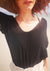 SHIRT SLEEVELESS V-COLLAR - VINTAGE GEORGETTE black by BERENIK - East Hills Casuals