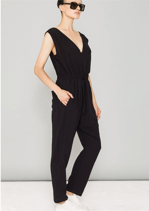 JUMPSUIT-ELASTIC WAIST - black by BERENIK - East Hills Casuals