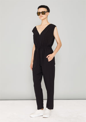 JUMPSUIT-ELASTIC WAIST - black by BERENIK - East Hills Casuals