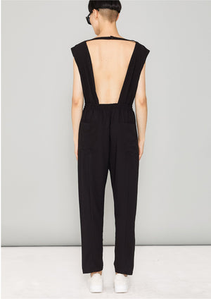 JUMPSUIT-ELASTIC WAIST - black by BERENIK - East Hills Casuals