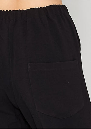 PANTS STRETCH HIGH WAIST - black plain by BERENIK - East Hills Casuals