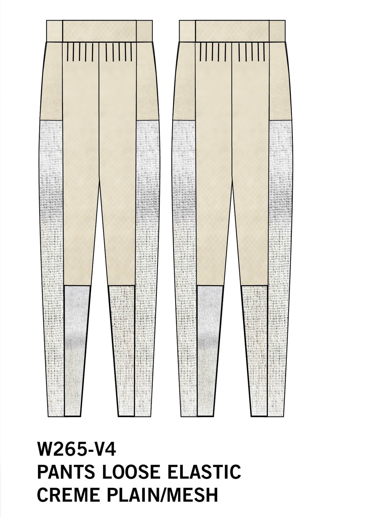 a drawing of SUMMER PANTS LOOSE - AIRY MESH
