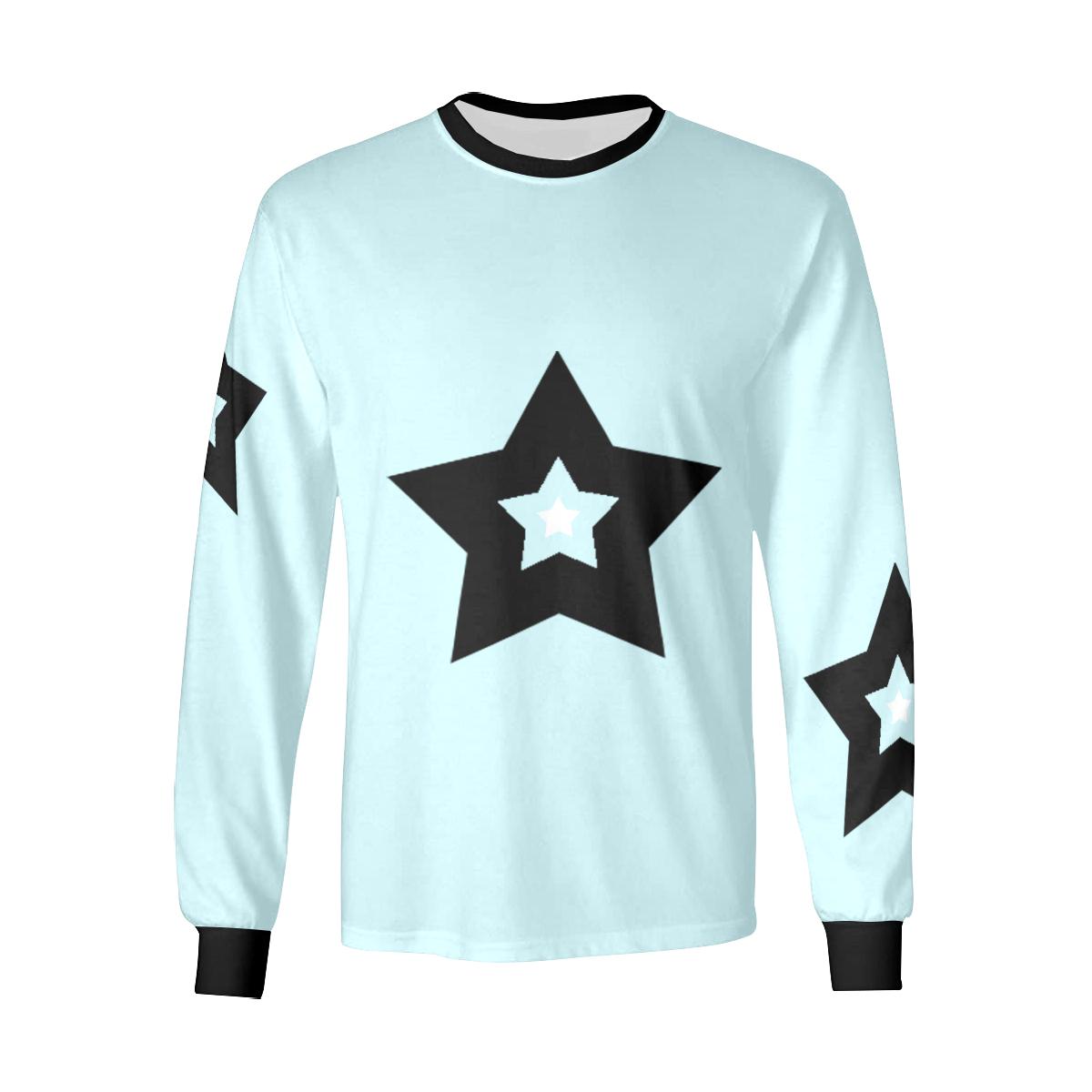 Bulky Stars. long sleeve T-shirt, Baby blue by interestprint - East Hills Casuals