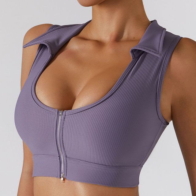 Ribbed-Active™ Collared Sports Bra II by Dolton Apparel