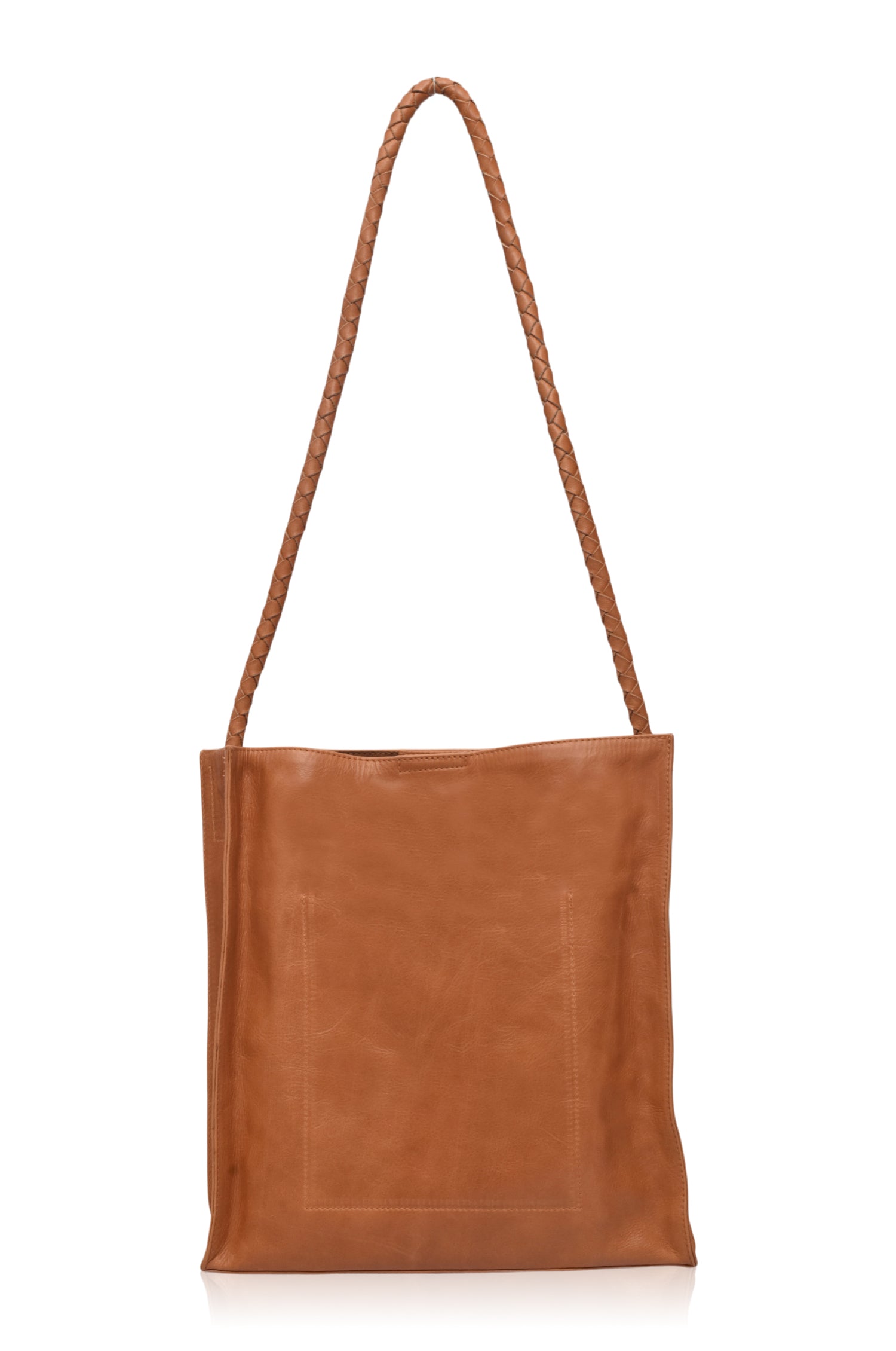 Side view of beige Day Leather Shoulder Bag