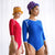 Girl Two tone Eco Bodysuit in Sea Blue by BrunnaCo