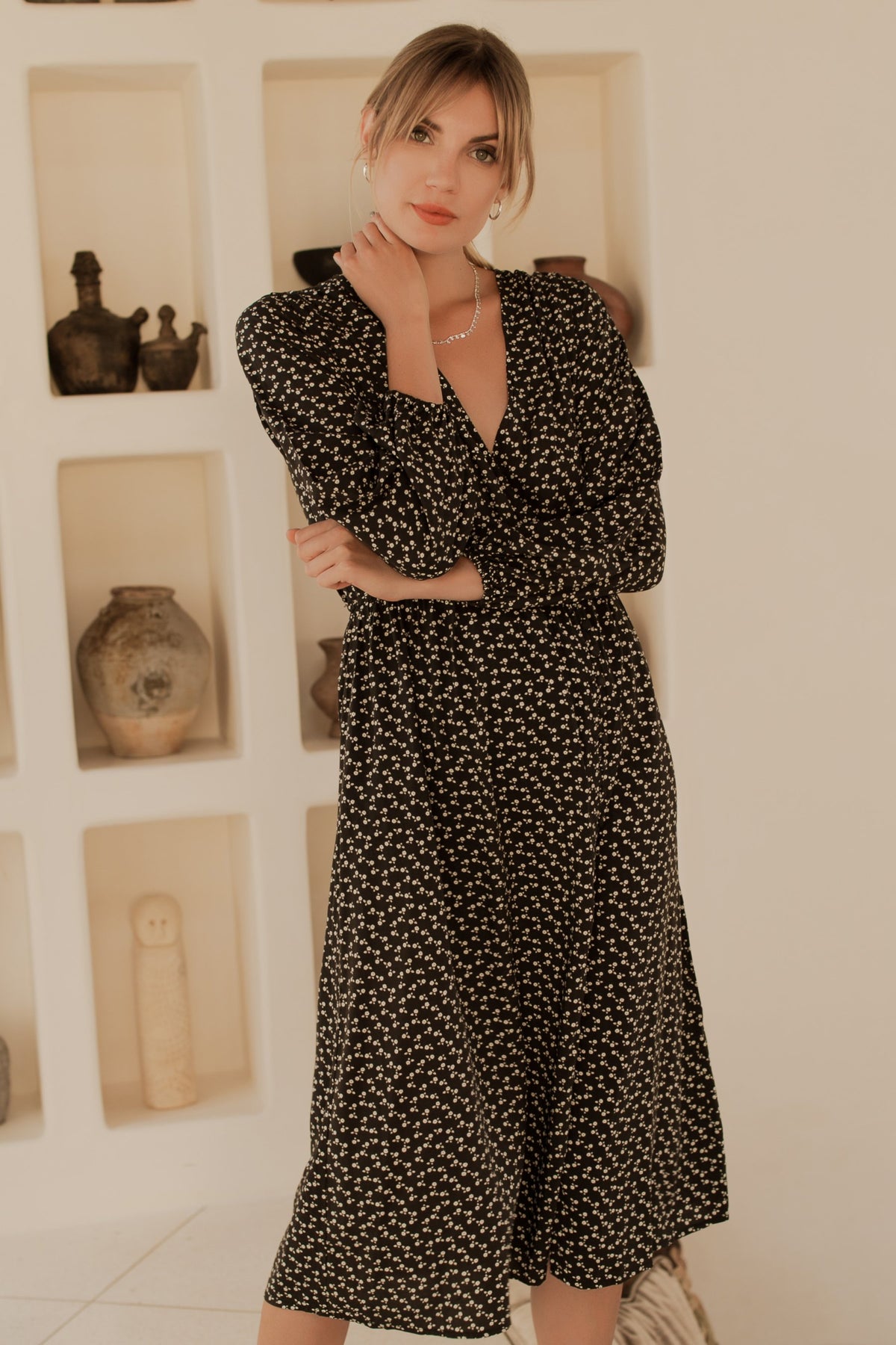 Greta Long Sleeve Midi Dress by ELF