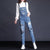 Land of Nostalgia Overalls Ripped Patches Loose Trousers Women's Skinny Jeans by Land of Nostalgia
